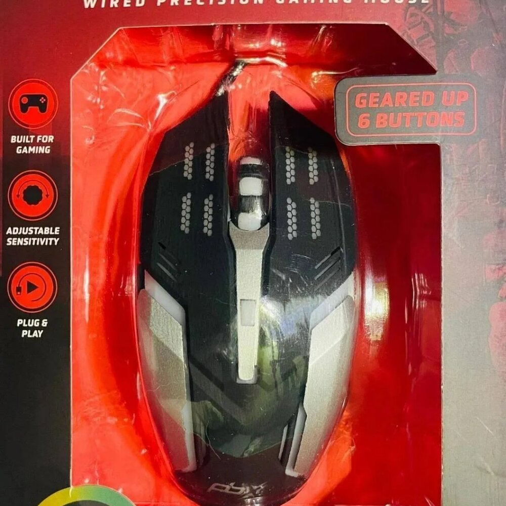 Gladiator Wired Precision Gaming Mouse *LED Backlight*‎ Geared Up 6 Buttons! New